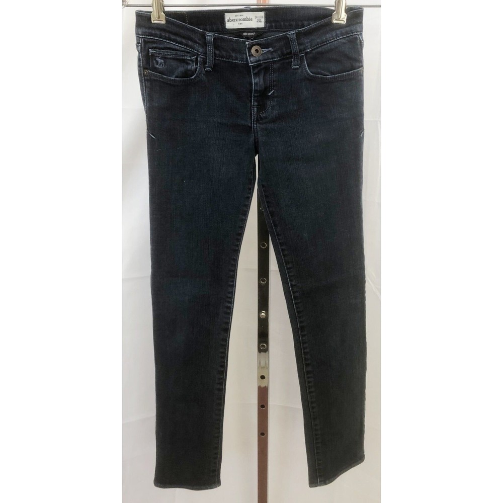Abercrombie Kids Girls Dark Wash Denim Skinny Straight Leg Jeans Size 14 Slim